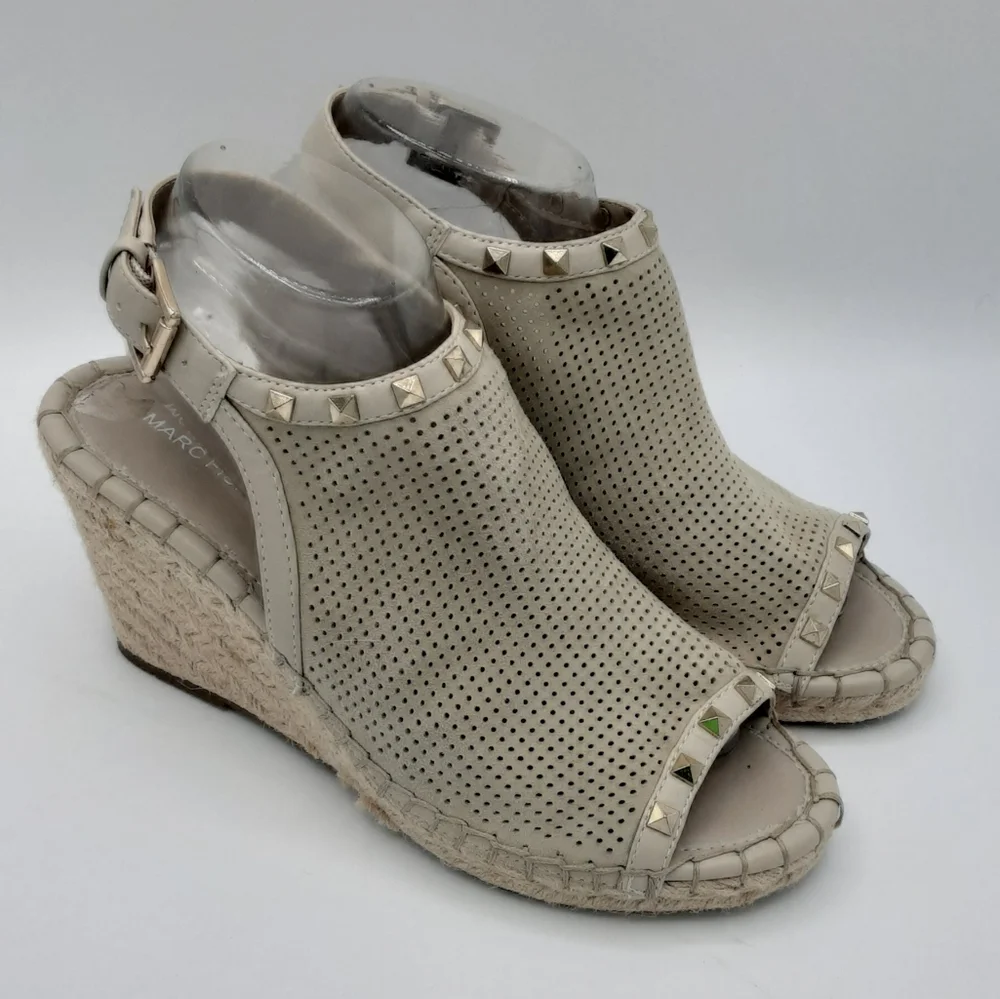 Marc Fisher Senton Leather Espadrille Wedge Sandal.